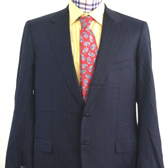 BRIONI Mens Black Two Button Wool Sport Coat 44L